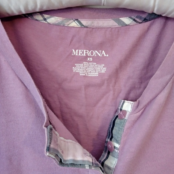 Lavender dream plaid accent casual Merona top - Picture 6 of 6